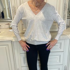 Oatmeal heathered open back sweater by Wilfred